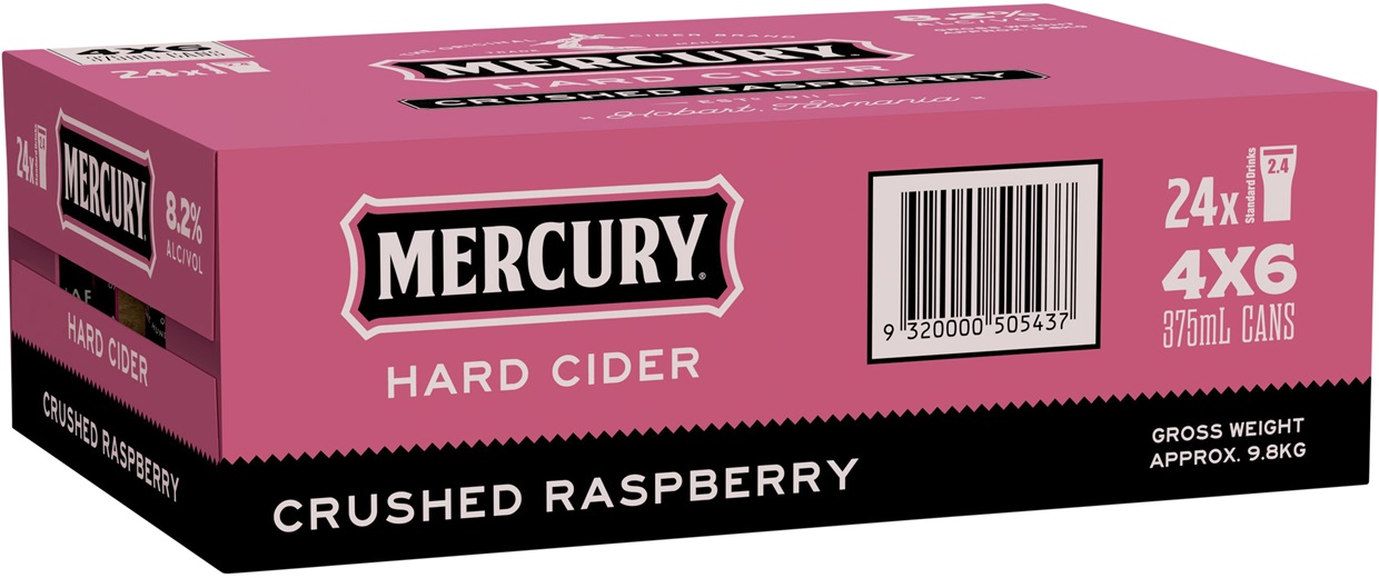 Buy Mercury Hard Cider Crushed Raspberry Can 375mL Online