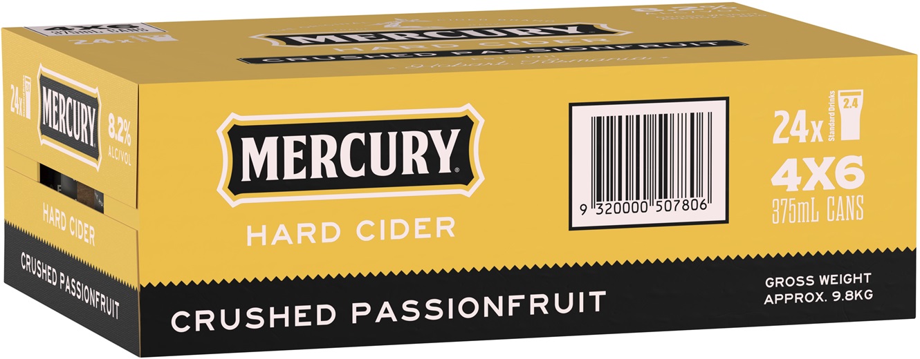 Mercury Crushed Passionfruit Cider Cans 375ml Liquorland