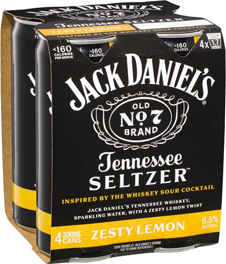Buy Jack Daniels & Zesty Lemon Tennessee Seltzer Can 330mL Online