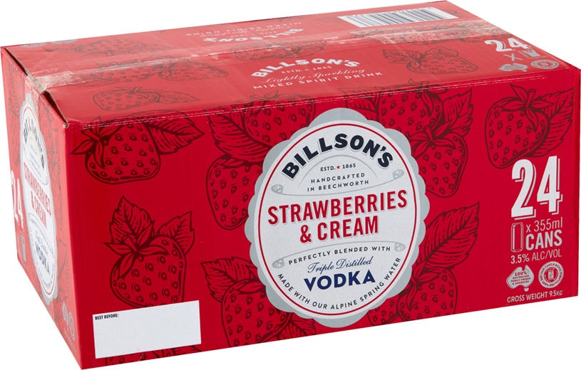 Billson's Strawberries & Cream Vodka Mixed Drink 355mL Liquorland