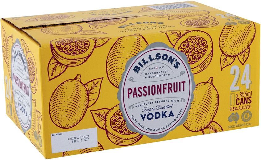 Billson's Passionfruit Vodka Mixed Drink Can 355mL Liquorland