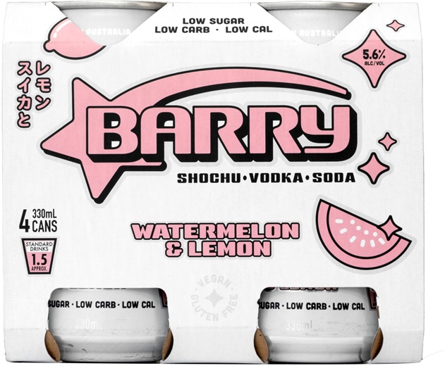 Barry Watermelon & Lemon Can 330mL Liquorland