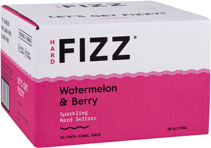 Hard Fizz Watermelon & Berry Seltzer Can 330ml | Liquorland
