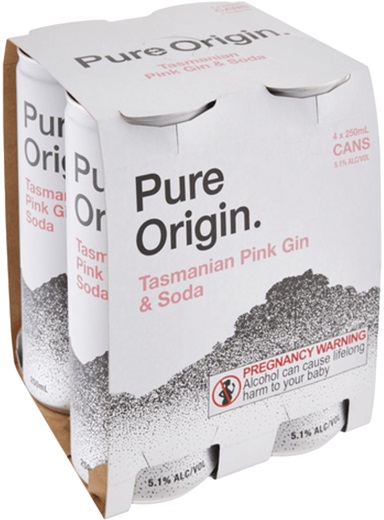 Pure Origin Pink Gin & Soda Can 250mL (Pack of 4)