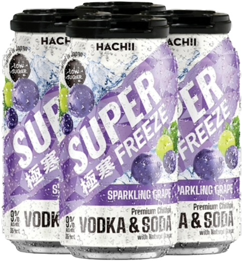 Hachii Super Freeze Chuhai Spark Grape 9% Can 350mL | Liquorland